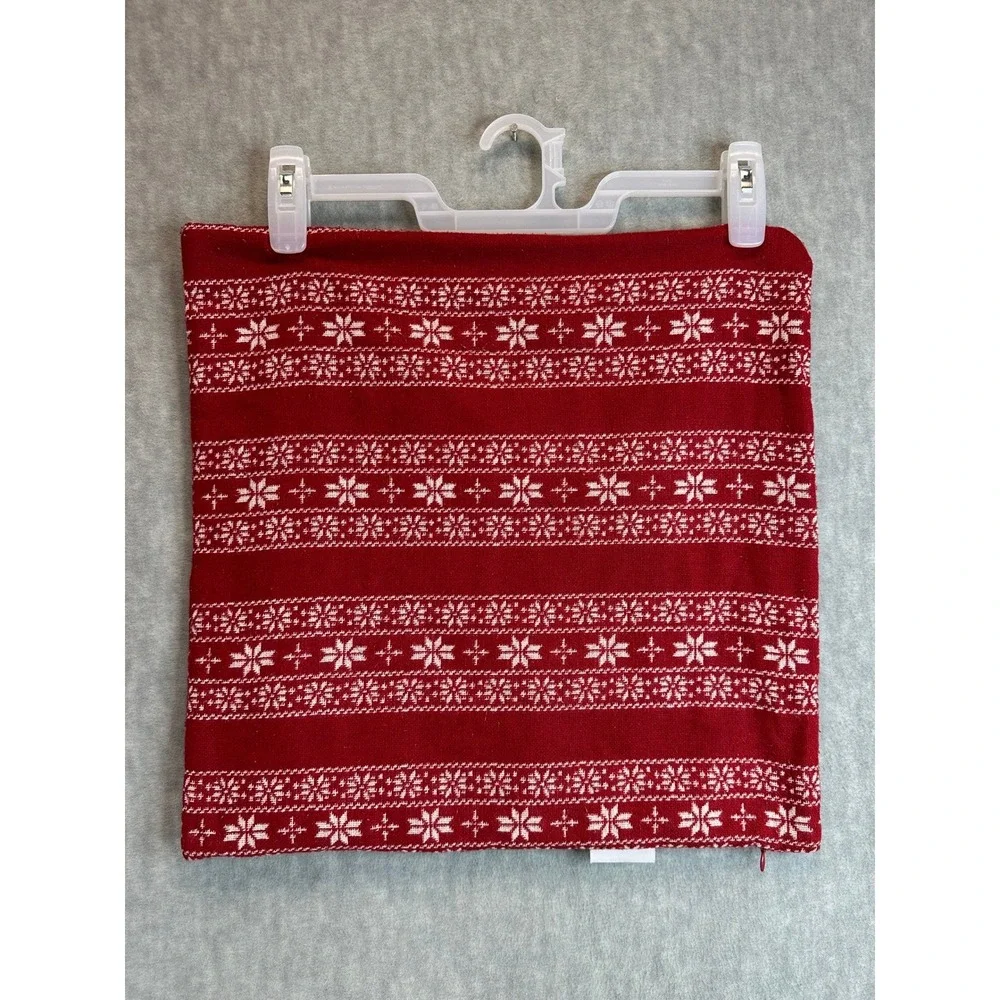 Pillow Covers 2‎ Christmas Reindeer Red Knit Throw Pillow Cover 17x17 Holiday